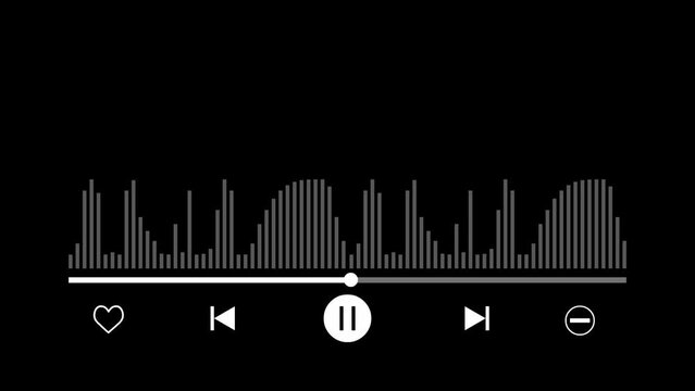 animated music player overlay with equalizer