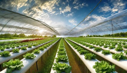 A beautiful sustainable crop field grown under hydroponic method 
