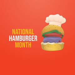 vector graphic of National Hamburger Month ideal for National Hamburger Month celebration.