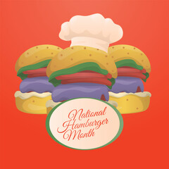 vector graphic of National Hamburger Month ideal for National Hamburger Month celebration.