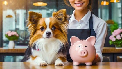 dog and piggy bank