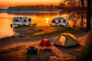 camping in the mountains