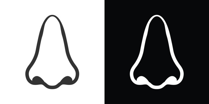 Nose icon on black and white