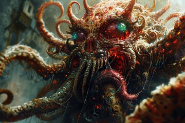 Obraz premium Threatening Biomechanical Entities Confrontation