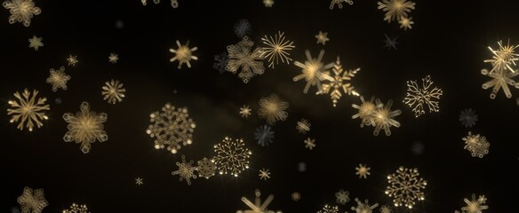 Snowflake Dance: Radiant 3D Illustration Showcasing Falling Christmas Snowflakes in Harmony