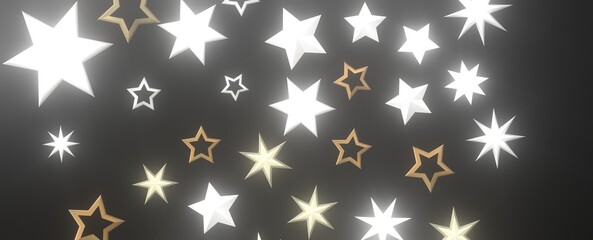 Galactic Christmas Descent: Enthralling 3D Illustration of Falling Holiday Stars from the Cosmos