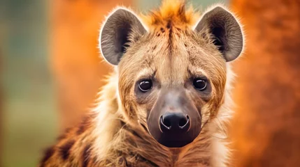 Deurstickers close up view hyena background © kucret
