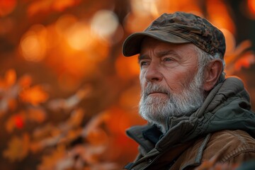 Obraz premium The Wise Wanderer in Jacket and Hat
