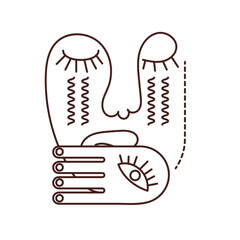 Abstract Face Line Art