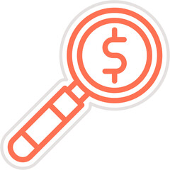 Magnifying Vector Icon Design Illustration