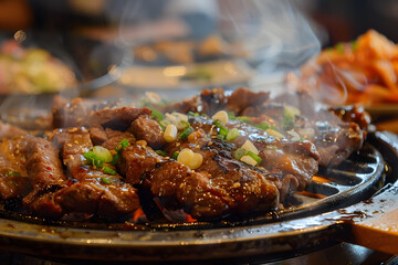 Sizzling Korean BBQ food photo