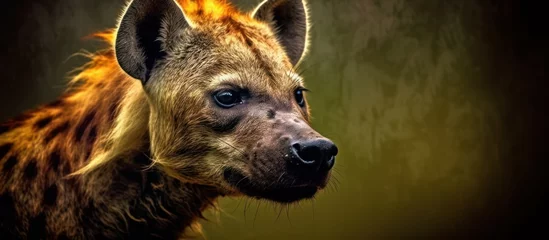 Fotobehang close up view hyena background © kucret