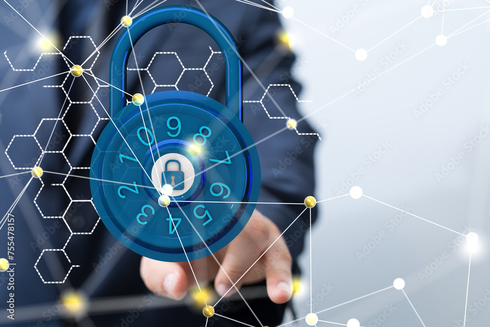Poster security data code digital concept
