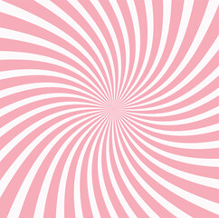 Sunlight swirl rays background. Pink and peach spiral burst wallpaper. Abstract sunburst design wallpaper for template business social media advertising. flat style.