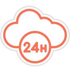 24 hour Vector Icon Design Illustration