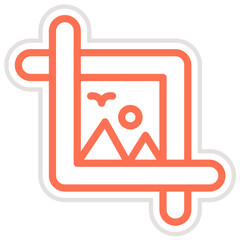 Fototapeta premium Crop tool Vector Icon Design Illustration