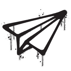 Vector graffiti spray paint Paper plane isolated vector illustration