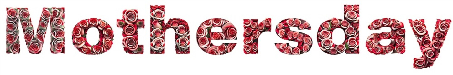 Mothersday lettering with lots of red roses