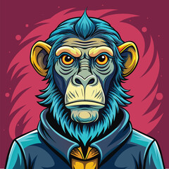 Hand drawn nft style ape illustration