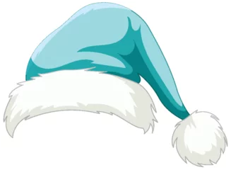 Deurstickers A classic blue Santa hat with fluffy trim. © GraphicsRF