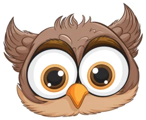 Foto op Plexiglas Adorable wide-eyed owl with fluffy feathers © GraphicsRF