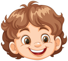 Vector illustration of a happy young boy smiling.