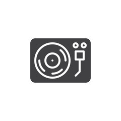 Dj turntable vector icon