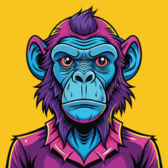 Hand drawn nft style ape illustration