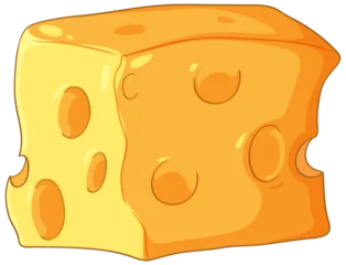 Foto op Plexiglas Colorful vector illustration of a cheese wedge © GraphicsRF