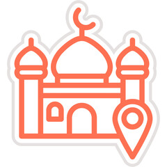 Mosque location Vector Icon Design Illustration