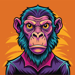 Hand drawn nft style ape illustration