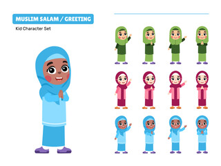 Kid Greeting Character Set