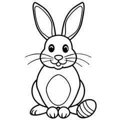 Obraz premium Easter bunny illustration coloring drawing