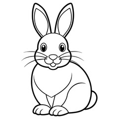 Fototapeta premium Easter bunny illustration coloring drawing