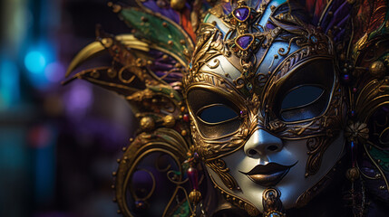 colorful easter mardi gras mask, celebration