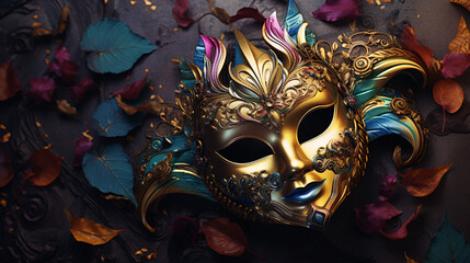 beautiful coloured and detailed Mardi Gras mask