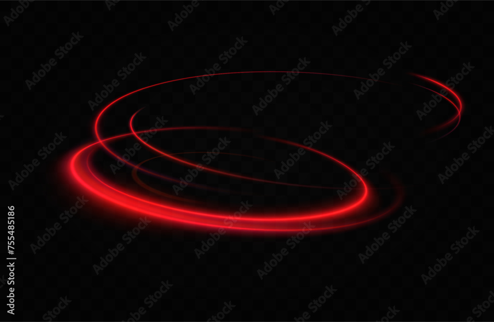 Aufkleber Red neon ring. Luminous circle. Glow effect. Round light frame. abstract light lines of motion and speed.Abstract light lines of motion and speed. 