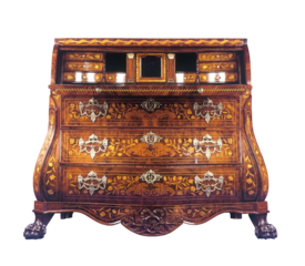 Antique style secretary desk isolated on white