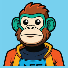 Hand drawn nft style ape illustration