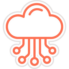 Cloud Hosting Vector Icon Design Illustration