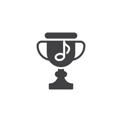 Music trophy cup vector icon