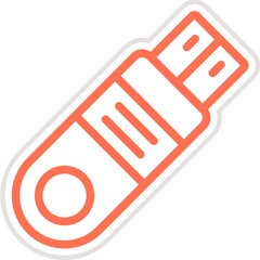 Flash Disk Vector Icon Design Illustration