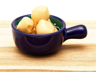 Produce of Spain - small balls of smoked mozzarella style cheese produced in Canaries