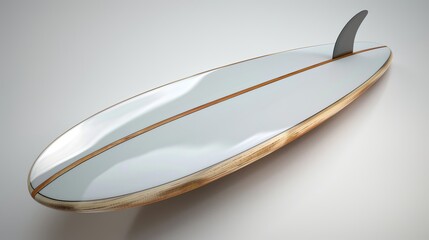 A surfboard, unadorned, awaits customization