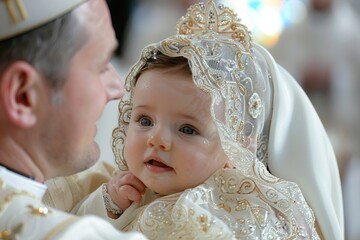 The Moment of Covering the Baby with a Light Shroud by the Priest: A Symbol of Spiritual Patronage and Protection After Baptism