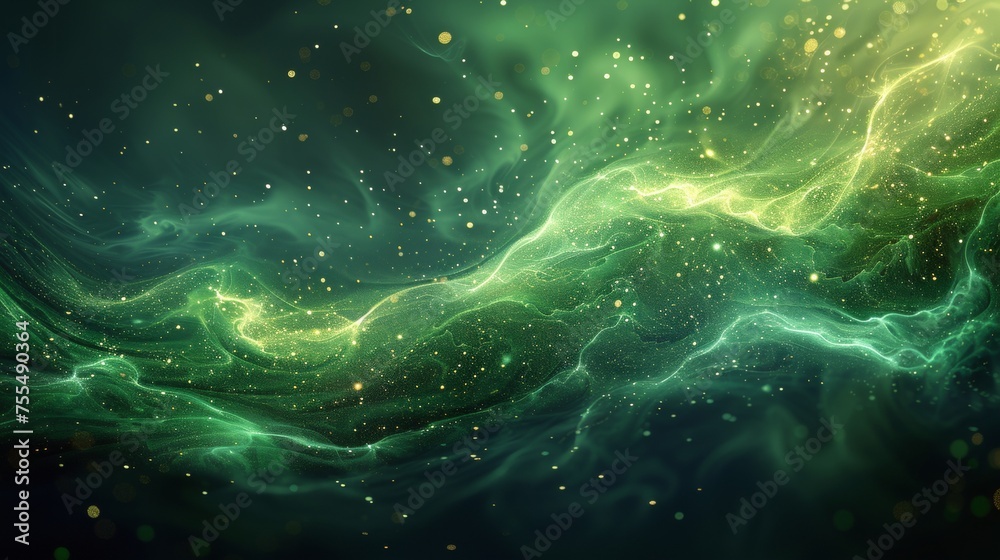 Poster an abstract background made of green light