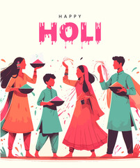 Happy holi social media graphics