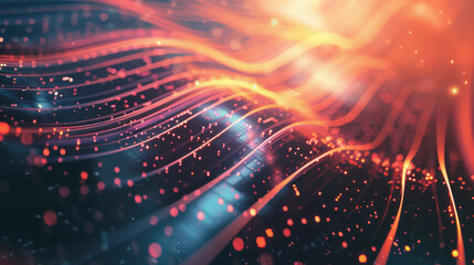 Abstract technology background with light particles - obrazy, fototapety, plakaty