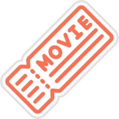 Movie Ticket Vector Icon Design Illustration