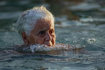 Elderly woman mesmerized by technology.,Active elder people, Adventure